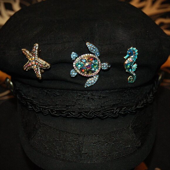 Beautiful Sea Life Combo Set of 3 Necklaces & Broach/Pin On Handmade Hemp Chains - Picture 13 of 15